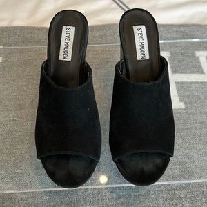 Black mule stack heel 3” heel good condition